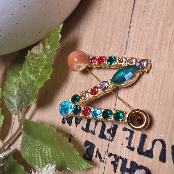 Betsey Johnson Jewelry - New Letter N Initial Name letter Jeweled Multicolor Brooch Personalized Gift